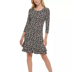 Tommy Hilfiger Women's Floral-Print Shift Dress with Ruffled Hem. Size: 6 #flora